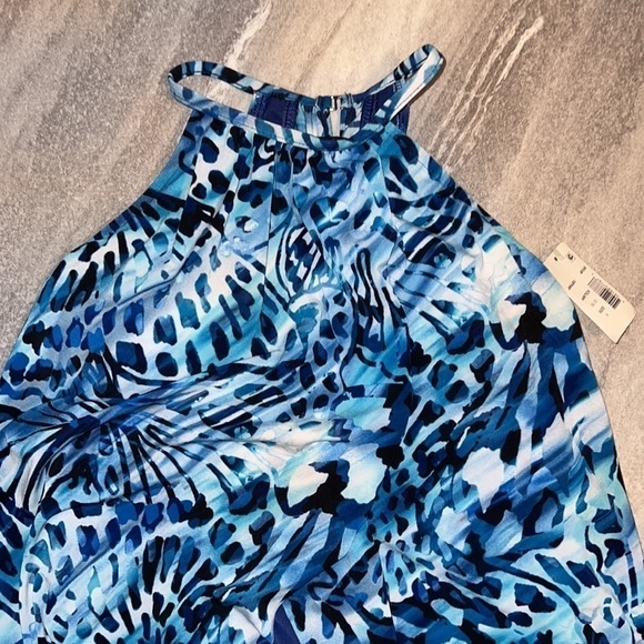 One piece Magicsuit Blue Tide Aubrey High Neck blue animal print Swimsuit size 8 - Picture 4 of 8